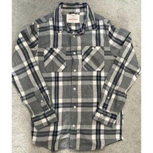 Urban Pipeline Flannel Blue White Plaid Long Sleeve Button-Down Boys Size L